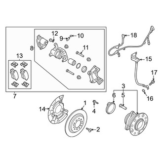 Kia OE - Rear Suspension - Brake Components (Hybrid EX / Hybrid S FWD)