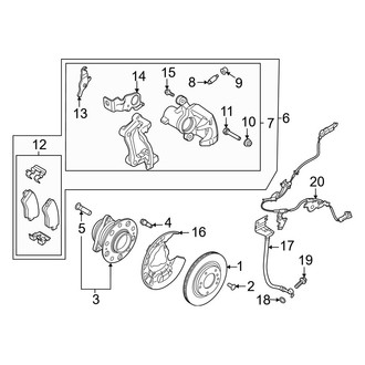 Kia OE - Rear Suspension - Brake Components (W/O Electronic Parking Brake), (LX AWD)