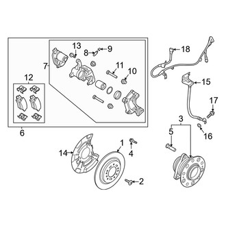 Kia OE - Rear Suspension - Brake Components (With Electronic Parking Brake), (AWD)