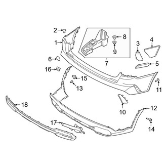 Kia OE - Rear Bumper - Bumper & Components (Bumper Cover & Trim), (EX / S / SX / SX Prestige)