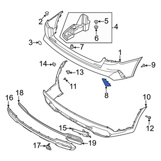 Kia OE - Rear Right Bumper Cover Spacer Panel