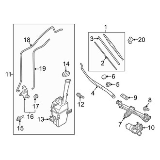 Kia OE - Windshield - Wiper & Washer Components (EX / EX X-Line / EX X-Pro / LX / S / SX / SX Prestige / SX Prestige X-Line / SX Prestige X-Pro / SX X-Line)