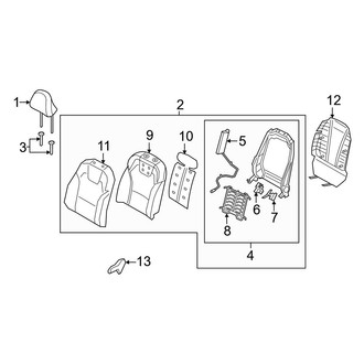 Kia OE - Seats & Tracks - Passenger Seat Components (Seat Back, W/O Power), (LX / S)