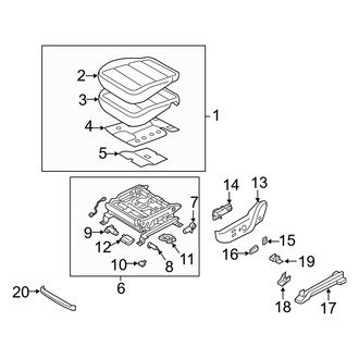 Kia OE - Seats & Tracks - Driver Seat Components (Seat Cushion, With Power)