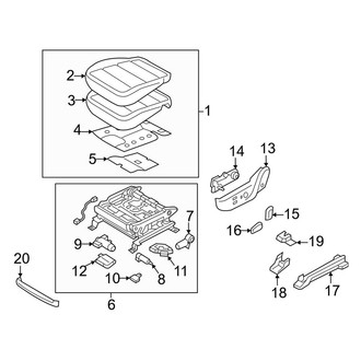 Kia OE - Seats & Tracks - Driver Seat Components (Seat Cushion, With Power), (EX / EX X-Line / S / SX / SX Prestige / SX Prestige X-Line / SX Prestige X-Pro / SX X-Line / SX X-Pro)