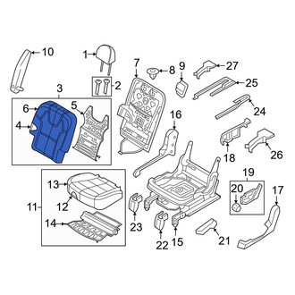 Kia OE - Center Left Seat Back Cushion Cover