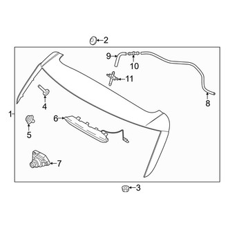 Kia OE - Lift Gate - Rear Spoiler (With Camera), (EX X-Line / SX / SX Prestige / SX Prestige X-Line / SX Prestige X-Pro / SX X-Line / SX X-Pro)