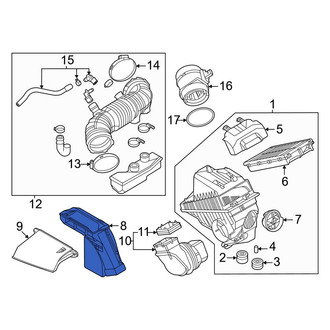 Kia OE - Front Center Engine Air Intake Hose