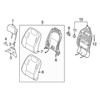 Kia OE - Seats & Tracks - Driver Seat Components (Seat Back)
