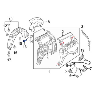 Kia OE - Quarter Panel Splash Shield Screw