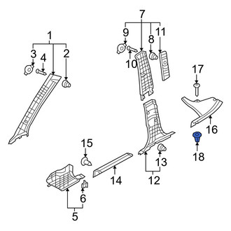 Kia OE - Lower Quarter Panel Trim Panel Clip