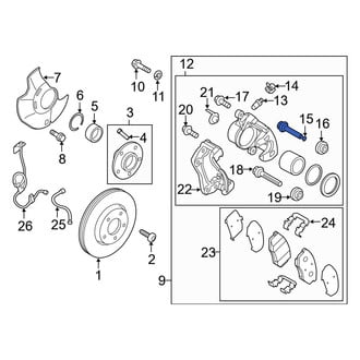 Kia OE - Rear Upper Disc Brake Caliper Pin