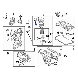 Kia OE - Front Engine Oil Filter Housing Cover Seal