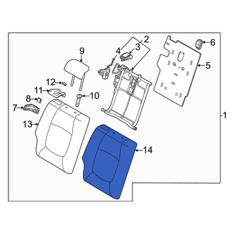 Kia OE - Rear Right Seat Back Cushion Cover