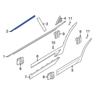 Kia OE - Rear Left Upper Black Out Tape
