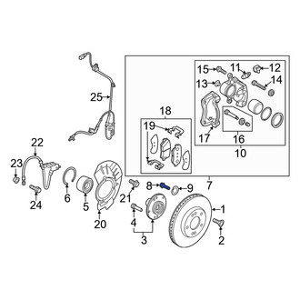 Kia OE - Front Disc Brake Caliper Anchor Plate Bolt