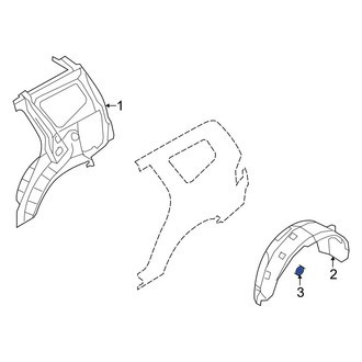 Kia OE - Quarter Panel Splash Shield Nut