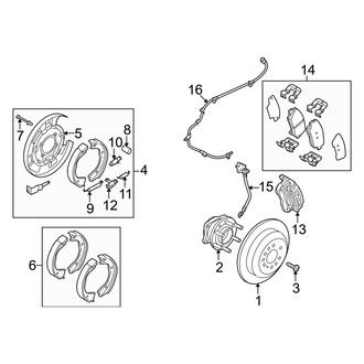Kia OE - Rear Suspension - Brake Components (EX / Limited / LX)