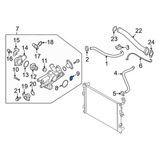 Kia OE - Engine Coolant Thermostat Housing Gasket