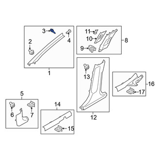 Kia OE - Inner Body A-Pillar Trim Panel Clip