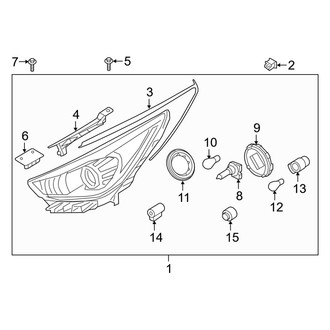 Kia OE - Front Lamps - Headlamp Components (Halogen), (EX / EX Premium)