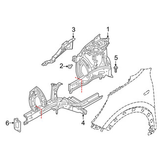 Kia OE - Fender - Structural Components & Rails (EX Premium / LX / LXS / Plug-In Hybrid EX / Plug-In Hybrid EX Premium / Plug-In Hybrid LXS / Touring / Touring Special Edition)