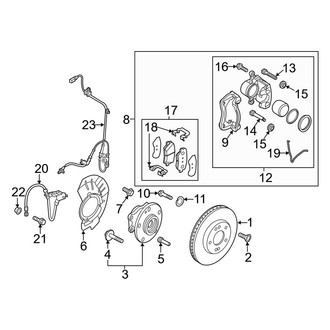 Kia OE - Front Suspension - Brake Components (EX / EX Premium)