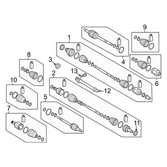 Kia OE - Front Suspension - Drive Axles (EX / FE / LX / Touring / Touring Launch Edition)