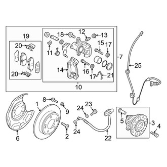 Kia OE - Rear Suspension - Brake Components (EX / FE / LX / Touring / Touring Launch Edition)