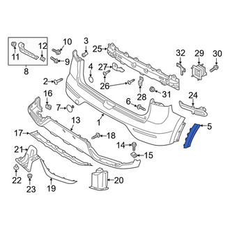 Kia OE - Rear Left Outer Bumper Trim