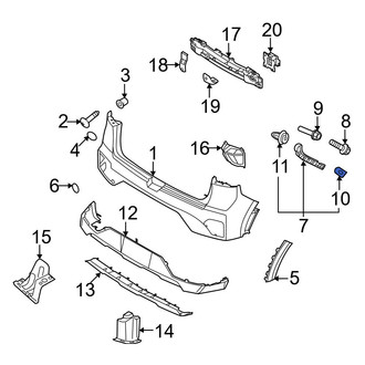 Kia OE - Rear Bumper Cover Spacer Panel Nut