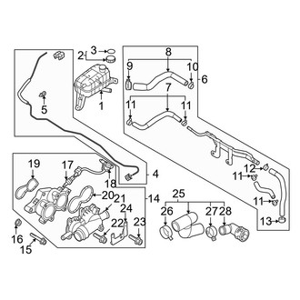 Kia OE - Cooling - Radiator & Components (Engine Reservoir Tank & Hoses), (EX / EX Touring / LX / Plug-In Hybrid EX / Plug-In Hybrid SX Touring / SX / SX Touring)