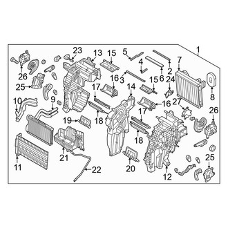 Kia OE - Air Conditioner & Heater - Evaporator & Heater Components (Upper), (Wave / Wind)
