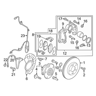 Kia OE - Front Suspension - Brake Components (EX / EX Touring / LX / Plug-In Hybrid EX / Plug-In Hybrid SX Touring / SX / SX Touring)