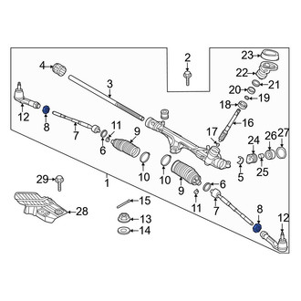 Kia OE - Inner Steering Tie Rod Nut
