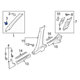 Kia OE - Inner Body A-Pillar Trim Panel Clip