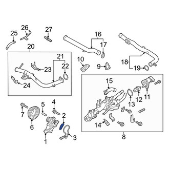 Kia OE - Right Engine Water Pump Gasket