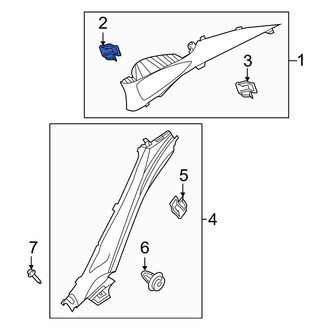 Kia OE - Upper Body B-Pillar Trim Panel Clip
