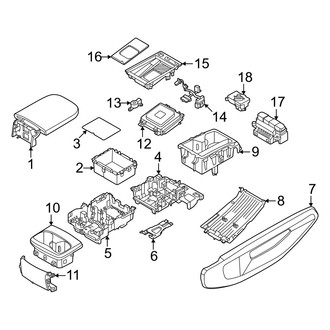 Kia OE - Center Console (Upper Trim, With Sliding Tray), (GT-Line / Land)