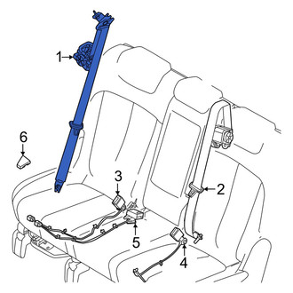 Kia OE - Center Left Seat Belt Lap and Shoulder Belt