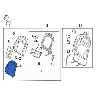 Kia OE - Center Left Seat Back Cushion Cover