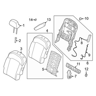 Kia OE - Seats & Tracks - Second Row Seats (Passenger Side, Seat Back, Components, With Captain Chairs), (GT-Line / Land)