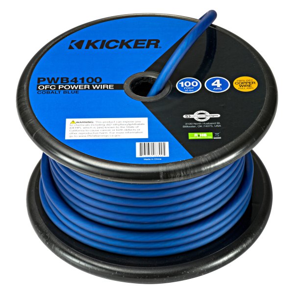KICKER® - 4 AWG Single 100' Blue Stranded GPT Power Wire