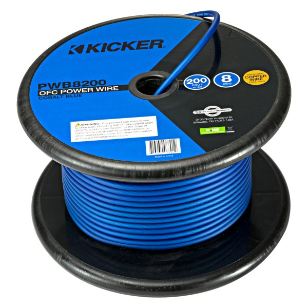 KICKER® - 8 AWG Single 200' Blue Stranded GPT Power Wire