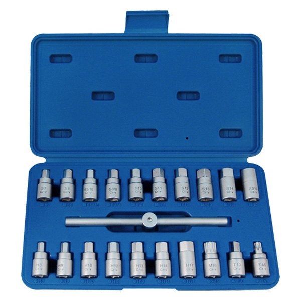 King Tony® - 21-piece 7 mm to 17 mm Oil Drain Plug Socket Set