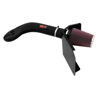 K&N® - 57 Series FIPK Generation II High-Density Polyethylene Black Cold Air Intake System with Red Filter and Intake Pipe and Heat Shield