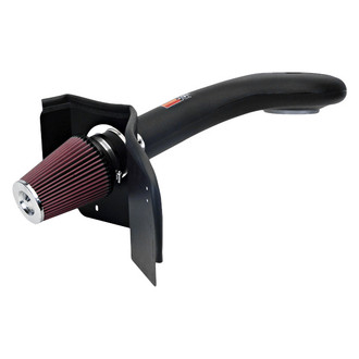 K&N® - 57 Series FIPK Generation II High-Density Polyethylene Black Cold Air Intake System with Red Filter and Intake Pipe and Heat Shield