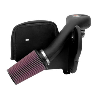 K&N® - 57 Series FIPK Generation II High-Density Polyethylene Black Cold Air Intake System with Red Filter and Intake Pipe and Heat Shield