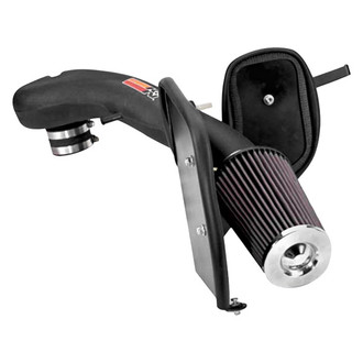 K&N® - 57 Series FIPK Generation II High-Density Polyethylene Black Cold Air Intake System with Red Filter and Intake Pipe and Heat Shield