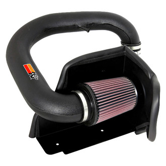 K&N® - 57 Series FIPK Generation II High-Density Polyethylene Black Cold Air Intake System with Red Filter and Intake Pipe and Heat Shield
